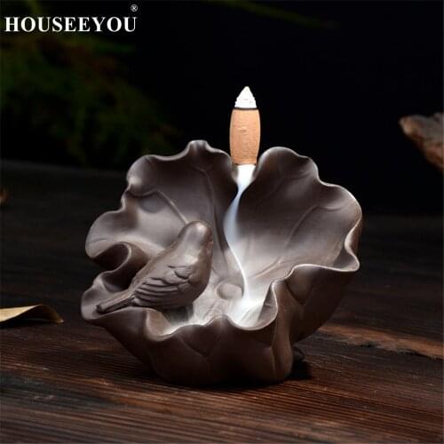 Backflow Incense Burner Smoke Waterfall Mountain River Handicraft Incense Holder Backflow Aromatherapy Censer Zen Home Decor