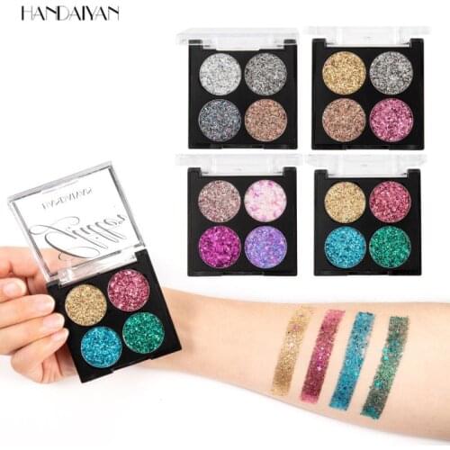 HANDAIYAN Diamond Gold Color Powder Glitter Eyeshadow Palette Shining Eyeshadow Eye Makeup Women Gift TSLM1