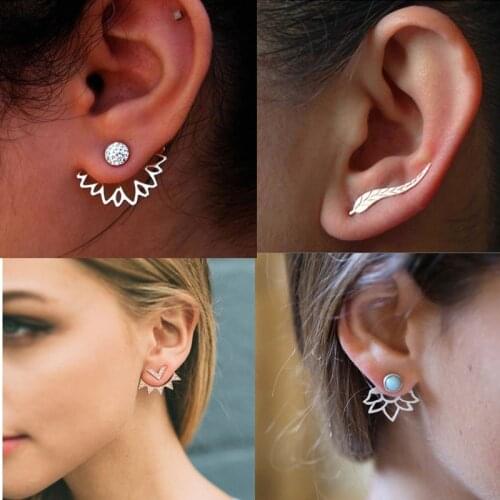 Korean Jewelry Zircon Pearl Heart Crystal Flower Angel Wings Geometry Hoop Earrings For Women Statement Ear Fashion Jewelry