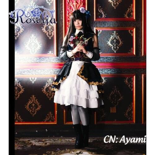 Cosplay Costume Anime Bang Dream! Shirokane Rinko Roselia Dresses Christmas Halloween Free shipping CG484