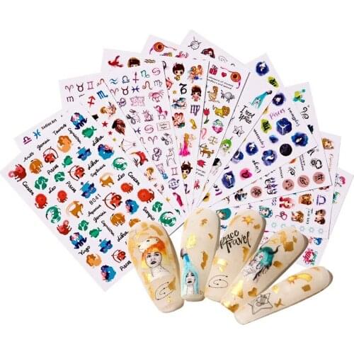 Beautiful Nail Stickers Perfect Set Twelve Constellations Mexican Fashion Nail Stickers Mixed Set For Nail Beauty