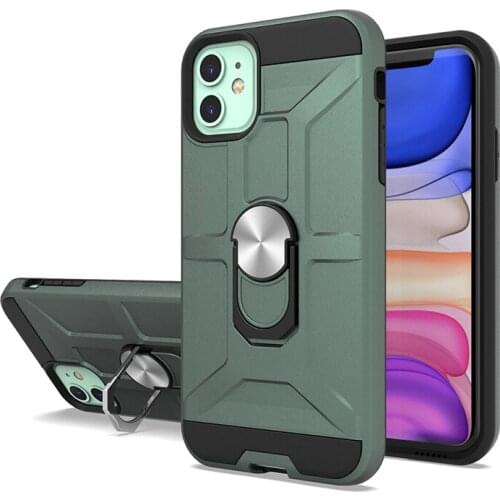 Magnetic tpu and pc shockproof cell phone case for iPhone 11, ring holder phone cases for iPhone 11