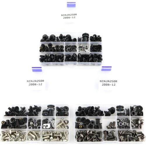 Fit For Kawasaki Ninjia 250R EX250R 2008 2009 2010 2011 2012 Motorcycle Complete Full Fairing Bolts Kit Clips Nuts Washer Steel