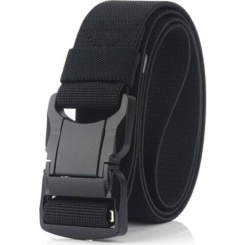 2020 New Elastic Tactical Belt 3.8cm Men Women Solid Alloy Buckle Quick Unlock Army Training Belt Brand Casual Belt Aj202