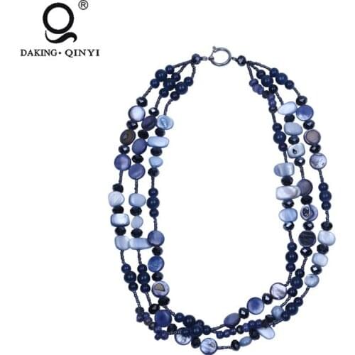 Wholesale Handmade Small Gift Crystal Shell Glass Beads Necklace For Girl