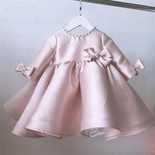Dress Girls Flower Dresses Children Clothing Casual Princess Evening Party Clothes With Bow Waistband