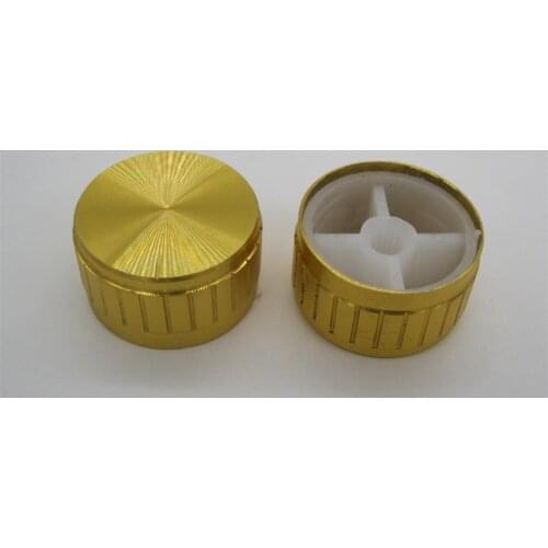 10pcs Volume Control Rotary Knobs yellow For 6mm Dia. Knurled Shaft Potentiometer Audio amplifier knob switch Size: 30MM x 17MM