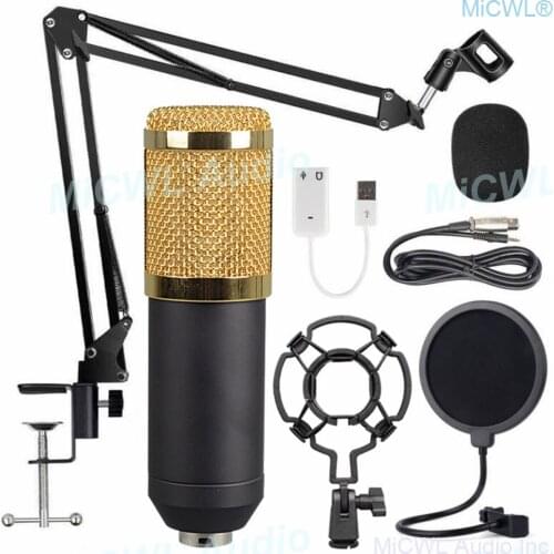 Professional Microfone BM 800 Studio Microphone BM-800 Condenser Sound Recording Microphone For Computer Shock Mount+Foam+Cable
