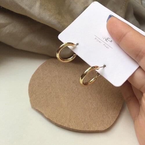 Simple Trendy Earrings 2021 Punk Geometric Hollow Round Metal Gold Silver Color Hoop Earring for Women Wedding Jewelry Gifts