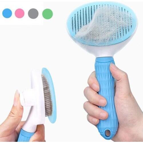 Cat Comb Cats Grooming Beauty Brush Stainless Dog Hair Removal Comb Automatic Non-slip Brushs for Dogs Cats Cleaning Supplies