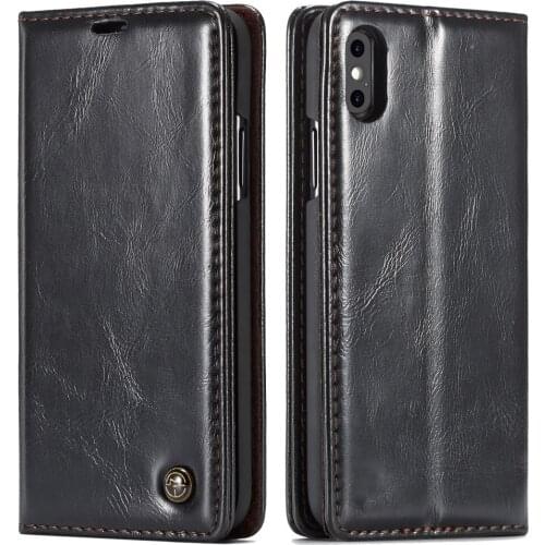 Luxury Flip Leather Pocket Case for iPhone X XR XS Max Stylish Business Wallet Card Slots Shell Pouch Cover for iPhone XR XS Max