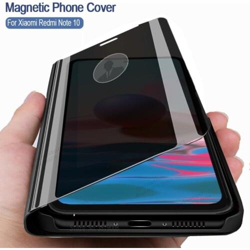 Luxury smart mirror flip phone case for xiaomi redmi note 10 note10 10pro pro note10pro 10s Stand cover for redmi note 10 pro
