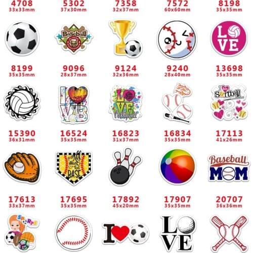 DIY Craft Supplies Sewing Accessories Cartoon Sport Printed Planar Resins Mold 30 Pieces. PR-4708