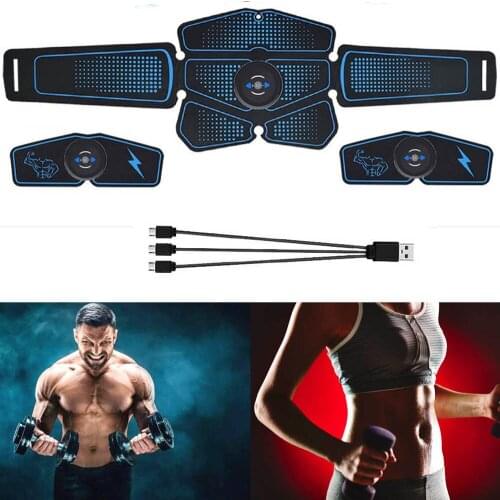Abdomen Muscle Trainer Stimulator EMS Muscles Electrostimulator Toner Gym Wireless Vibration Body Slimming Fitness Equipment USB