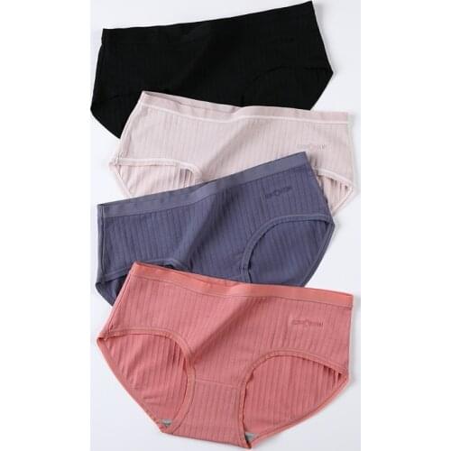 M-4XL Women underpants plus size cotton solid color underwear female causal panties sexy lingerie ladies briefs women intimates