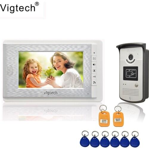 Vigtech Home 7" LCD monitor Speakerphone intercom Color Video Door Phone doorbell access Control System doorphone free shipping