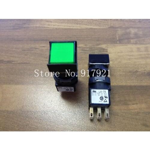 [ZOB] Japans IDEC Idec and LA-T6 16MM NO NC double flat green button button genuine original --10PCS/LOT