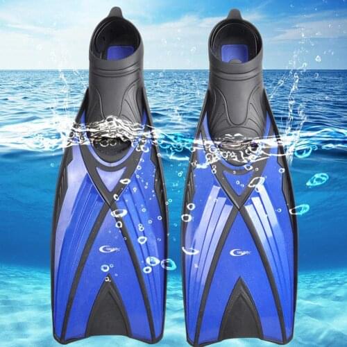 1 Pair Long Blade Diving Fins Anti Slip TPR Freediving Spearfishing Fins Scuba Diving Snorkeling Foot Submersible Flippers