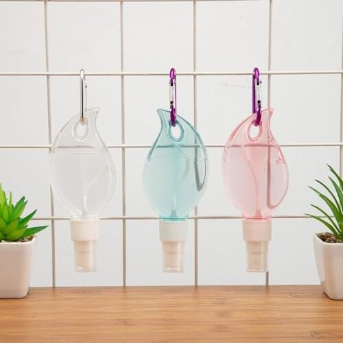 1 Pcs 50ml Reusable Portable Mini Size Leaf Alcohol Spray Bottle Hand Sanitizer Travel Small Size Holder Hook Keychain Holder