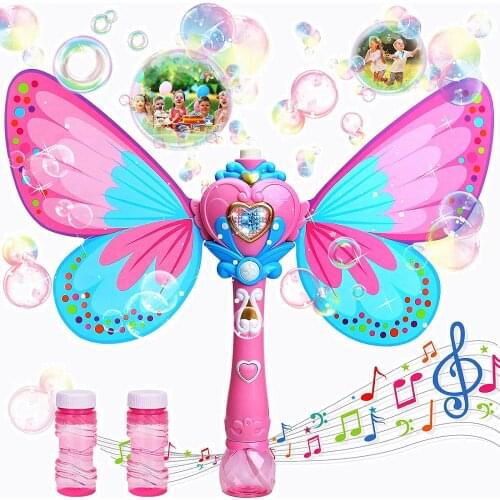 100ML Magic Bubble Wand Butterfly Bubble Machine Automatic Fairy Wand Bubble Gun Watertight Childrens Girls Boys Toys Bubbles
