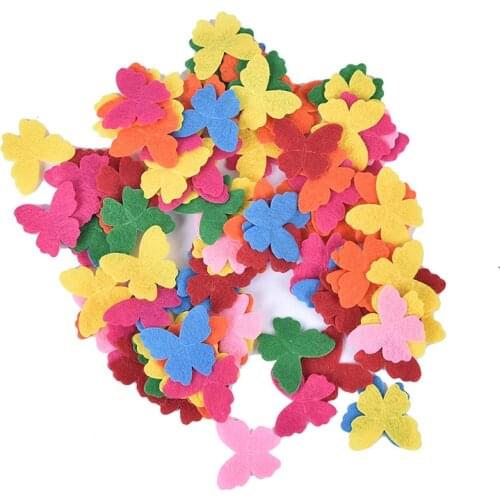 100pcs Flower/Heart/Butterfly Non-Woven Felt Fabric Cloth Felts DIY Bundle For Sewing Dolls Scrapbook DIY Craft Supplies