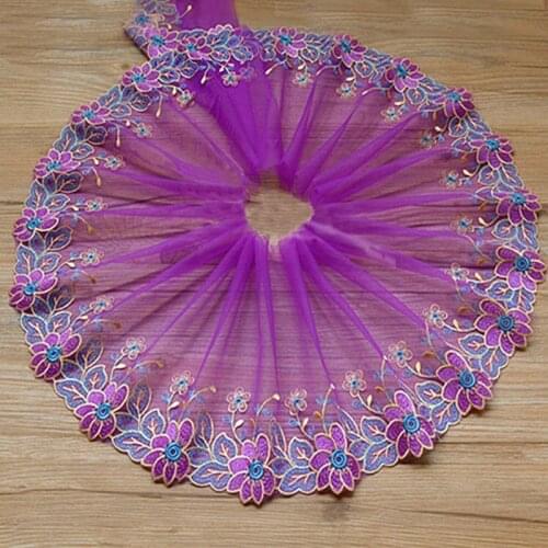 2Yards nigerian Lace fabrics Embroidered Trim High Quality DIY Craft&Sewing Dress Clothing 2018 african Lace Fabric Flower