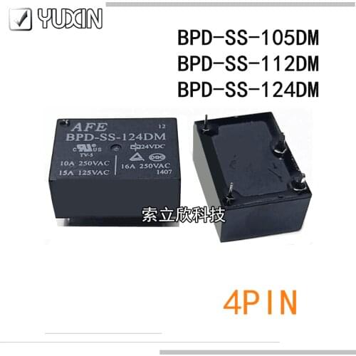 20PCS/LOT 100%Original&New Relay BPD-SS-105DM 5VDC BPD-SS-112DM 12VDC BPD-SS-124DM BPD SS 124DM 24VDC 4PIN 16A