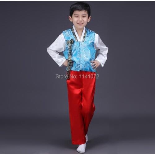 2015 retail boy child hanbok Costume traditional clothes for children kids ancient clothes free shipping