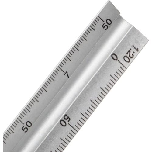 30cm Aluminium Metal Triangle Scale Architect Engineer Technical Ruler 12"