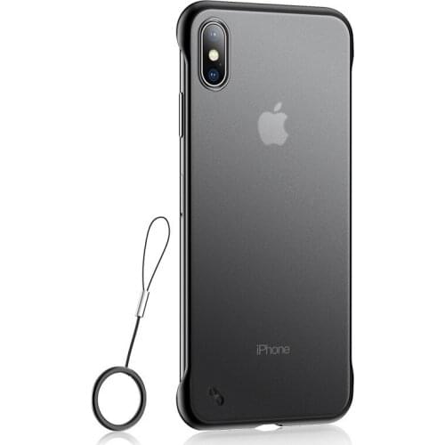 300PCS Transparent Frameless Matte Hard Shockproof Case Cover with Finger Ring for iPhone 11 Pro Max X Xs Max Xr 6 7 8 Plus