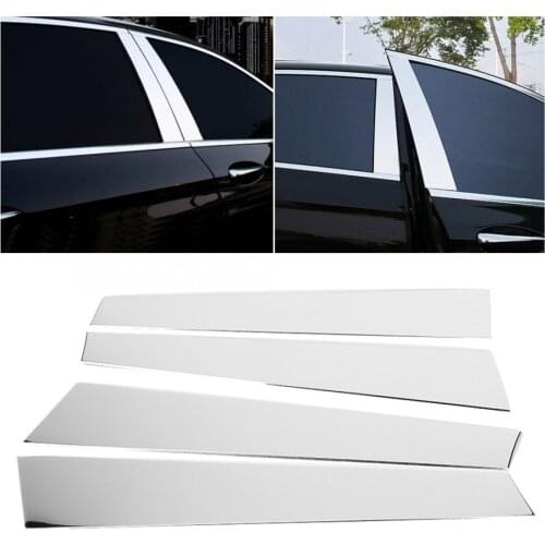 4Pcs Aluminum Alloy Window Pillar Molding Strip Cover Trim Fit for Mercedes Benz W222 S-Class S400L S320L S500 2014-2019