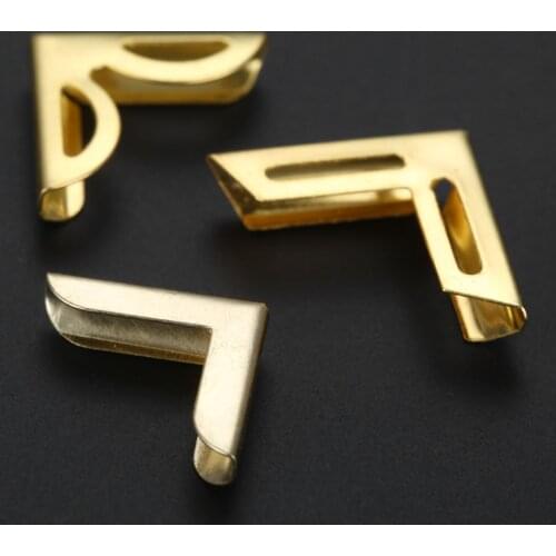 50pcs Gold Corner Protectors Scrapbook Photo Album Hollow Flower Jewelry Box Feet Wood Case Desk Leg Decor Guard w/screws