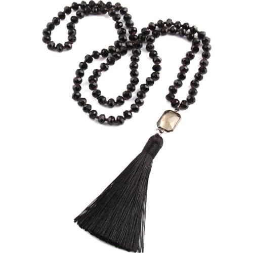 Free Shipping Fashion Crystal Beads Tassel Tassel Necklace