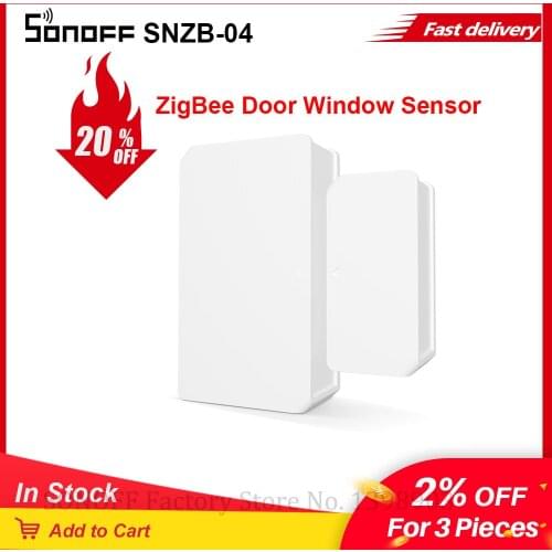 SONOFF SNZB-04 ZigBee Wireless Door Window Sensor ON/ OFF Sync Status on e-WeLink Smart Home Security Works with ZigBee Bridge