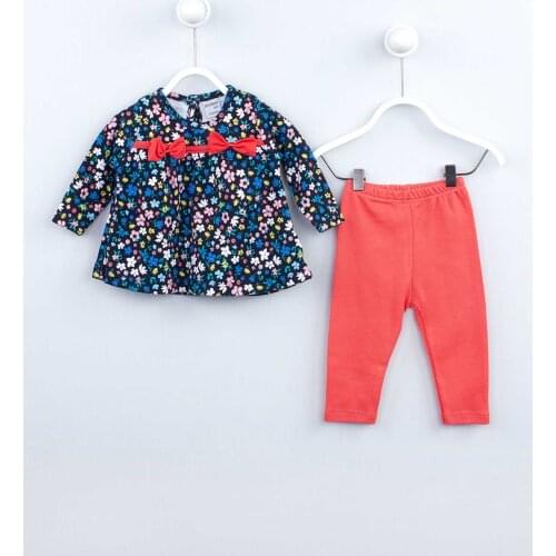 Grenadine red Baby Girl Daily 2 Piece Suit Set Cotton Daily Seasonal Casual Wear Girls Babies Suit Outfit ModeKız Baby The tights suit