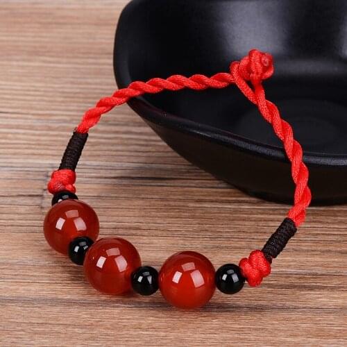 Pure Natural Red Chalcedony Bracelet 6mm/8mm/10mm Round Beads Bracelet Bangles Gift for Women Jewelry