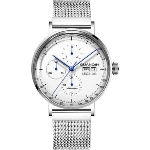 GUANQIN Relogio Masculino Automatic Sapphire Mechanical Men Watch Clock Waterproof Steel Wristwatch Otomatik Erkek Kol Saati