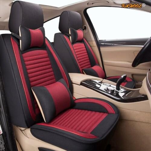 KAHOOL flax car seat covers For toyota avensis t25 wish prado 120 150 corolla prius 20 land cruiser 100 camry 40 50 car seats
