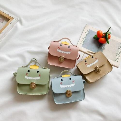 Children Kids PU Leather Coin Purses Mini Cute Candy Dinosaur Cartoon Wallet Girls Shoulder Messenger Bag