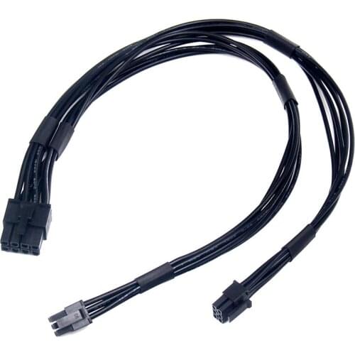 Dual Mini PCI-E 6-Pin to 8-Pin PCI-E Power Cable Y Splitter for Mac Pro Video Card