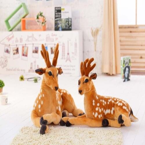 Epacket Large Simulated Sika Deer plush toy garden decoration Stuffed Soft Animal pillow Doll Christmas elk decoration kids Gift