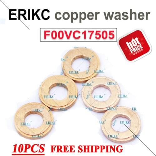 ERIKC 10PCS 2.5MM F00VC17505 Fuel Injector Nozzle Copper Washer Ring F 00V C17 505 Size 7.1*15*2.5MM Heat Shield F00V C17 505