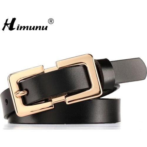 [HIMUNU] New Cowskin Belts for women luxury Designer brand Genuine Leather Designer Belt Pin buckle women belt