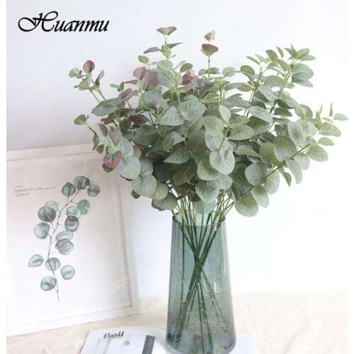 68CM Artificial Leaves Branch Eucalyptus Leaf Money Leaf Simulation Green Plant For Home Decor Wedding Plants Room Decoration