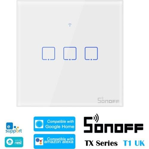 SONOFF TX-Series T1 Uk 433 RF WiFi Smart Home Switch Automation Module Switch Support eWelink Compatible with Google Home Alexa