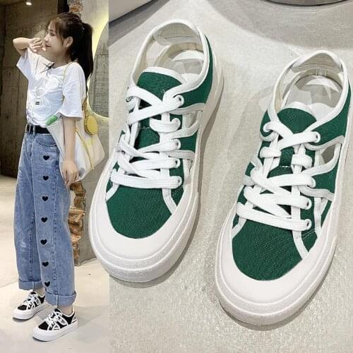 Fashion Summer Casual Shoes Women Shoes White Sneakers Cutouts Lace Canva Shoes Hollow Breathable Platform Sneakers
