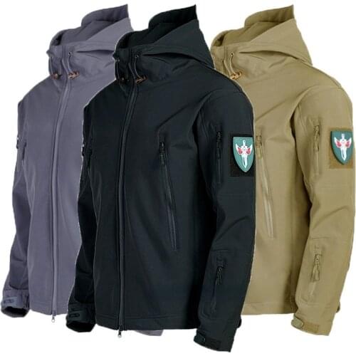 Mens Jacket Windbreaker Military Uniform Hooded Combat Waterproof High Quality Padded Jacket Hiking Tactical Camouflage