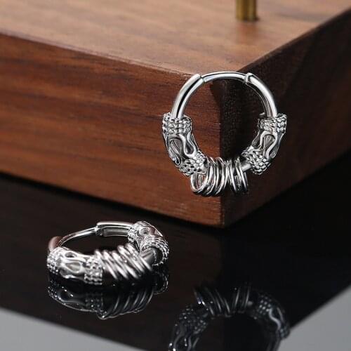 1PC Mens Stainless Steel Hoop Earrings Personality Punk Earrings Male Jewelry Accessories Hip Hop Earrings Fashion Earrings