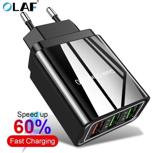 Olaf Quick Charge 3.0 Charger 18W QC 3.0 Fast Charging Phone USB Charger Adapter EU Plug Wall Chargers For Xiaomi iPhone Samsung