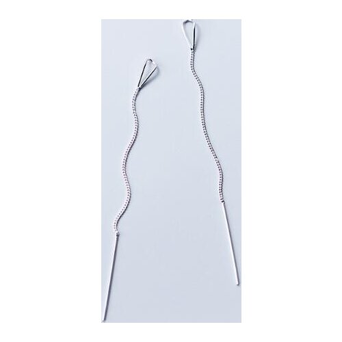 Authentic Real 100% 925 Sterling Silver fine Jewelry Open Waterdrop Oval Long Earrings Threader GTLE2331